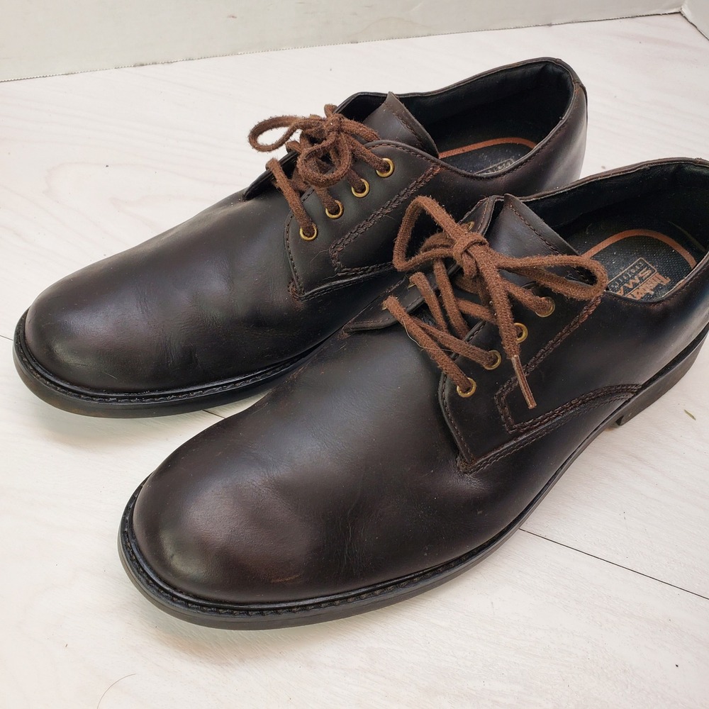 Timberland Mens Brown Leather Waterproof Oxford Shoes Size 9W Americana Gorpcore